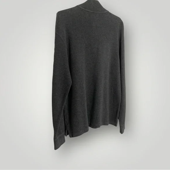 Polo Ralph LaurenSweater 1/4 Zip Long Sleeve Y2K Leather Pull VTG